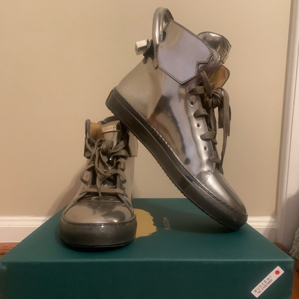 Men’s 125MM Metallic Buscemi High top Sneaker